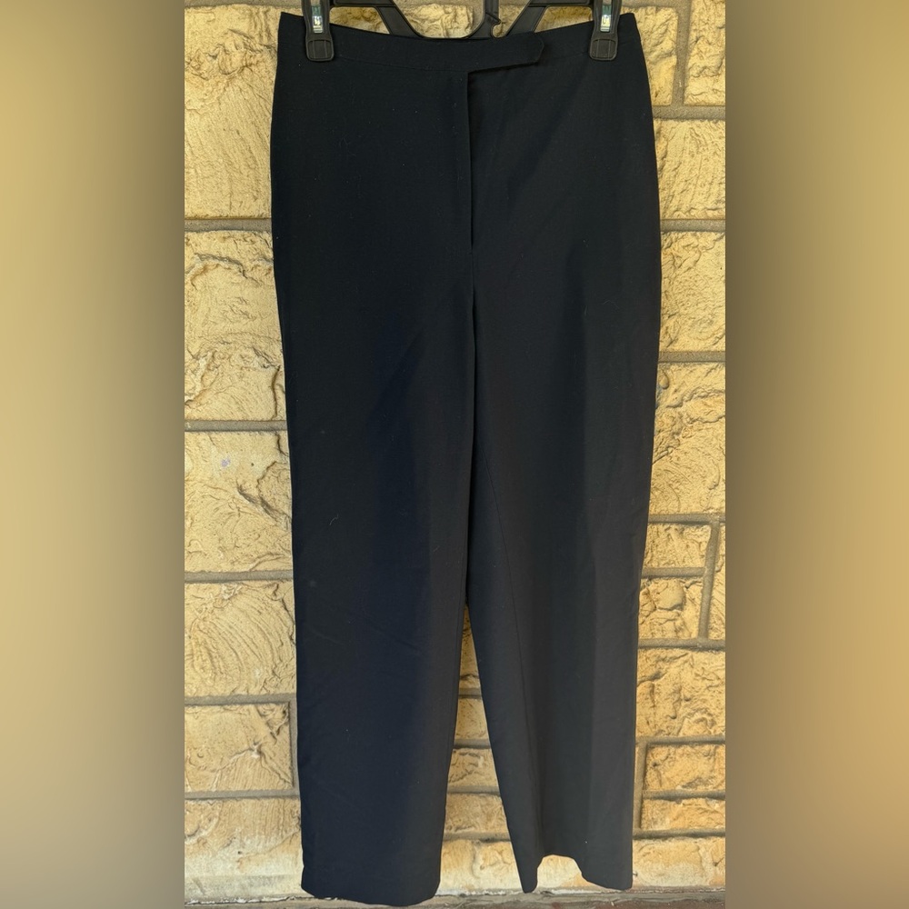Wool Casual Corner Stretch Black Pants Dress Work Career Size 4 Navy Blue
